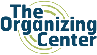 Blue and green logo, reading, "The Organizing Center."